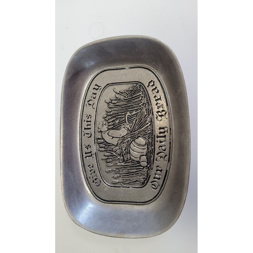 Wilton Armetale Serveware Give Us This Day Our Daily Bread Pewter Platter 10 X 6